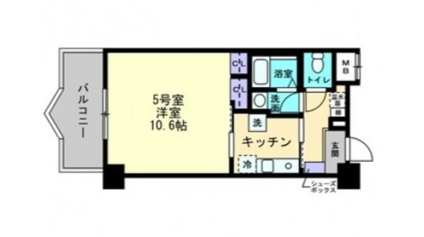 寺町駅 徒歩2分 6階の物件間取画像